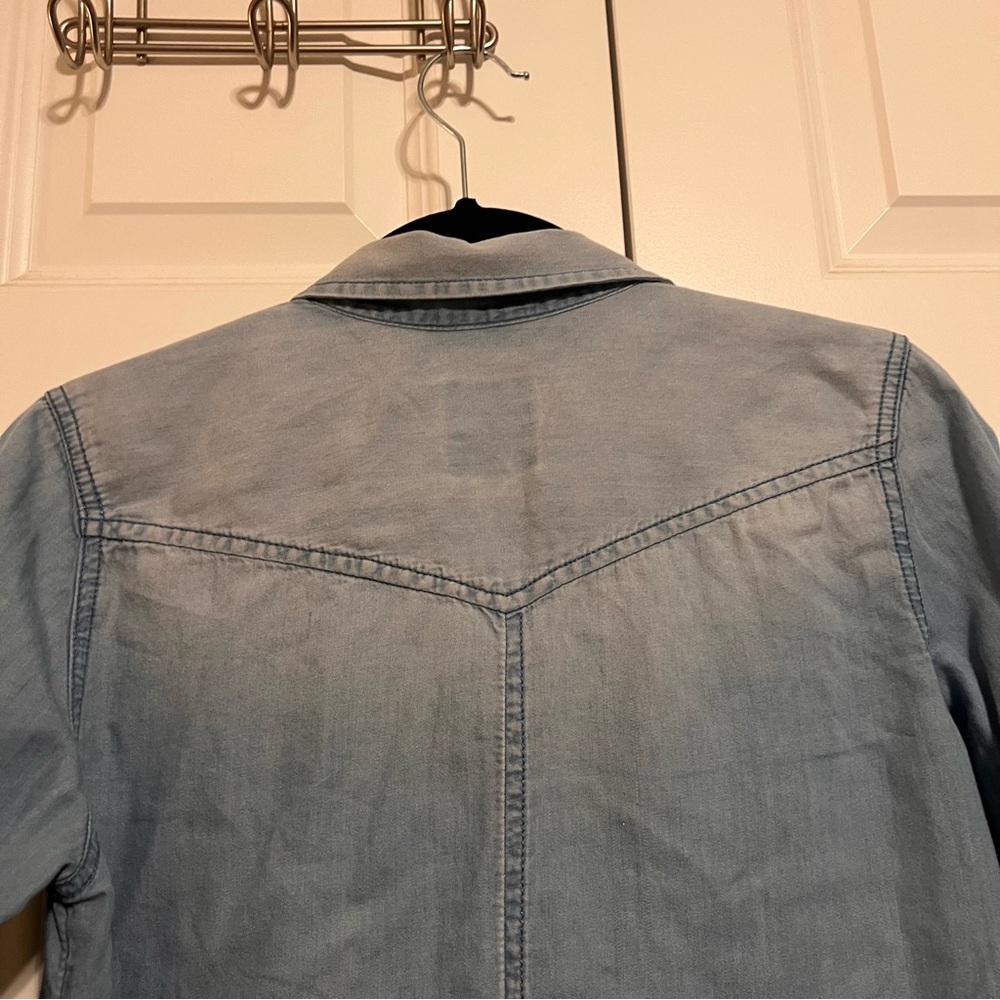 American Eagle Outfitters Blue Denim Casual Shirt - Picture 8 of 10